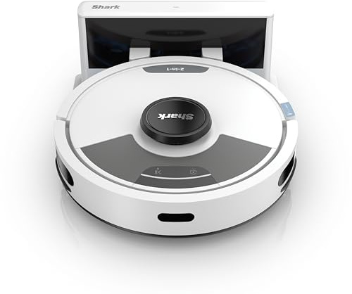 Shark Matrix Plus 2-en-1 Aspirateur Robot Laveur avec Base RV2620WDEUWH | Auto-Rechargeable – Nettoie Tapis, sols durs et Poils d’Animaux – Navigation 3D LiDAR – Wi-FI/App – 2 tampons et 2 brosses