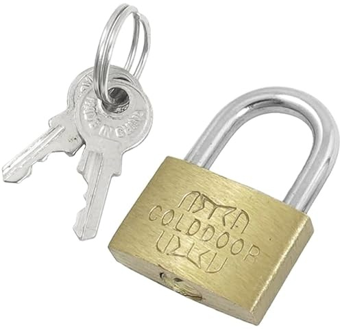 Lucchetto da 20 mm, in ottone e acciaio cromato, anti-ruggine, 4 chiavi, di sicurezza, multiuso, valigie per armadietti, porte, cassettoni