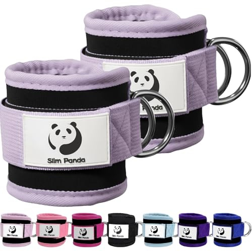 Slim Panda Sangle Cheville Musculation Poulie (rembourré) - Sangle Musculation et de Fitness sur Le Câble Machines - Ankle Straps