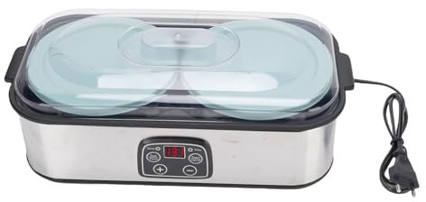 Pssopp Yogurtera Automática de 2 L con Temporizador, Diseño de Acero Inoxidable, Fermentación de 48 H y Pantalla LCD para Uso Doméstico y comercial. (EU enchufe 220V)