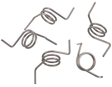 HAKIDZEL Resorte de Torsión para Puerta de Refrigerador 5 Piezas 2 Bobinas | Acero para Muelle Plata, Alambre 1, 2mm y Diámetro Exterior 11, 7mm, Repuesto para Compartimento