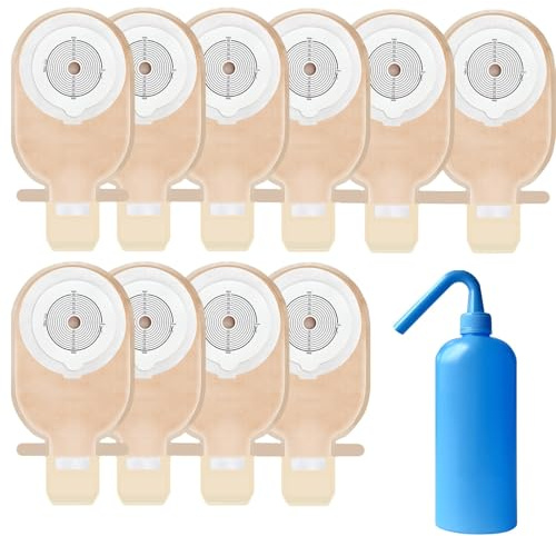 10 Stück Stomabeutel, Einteilige Kolostomiebeutel mit Verschluss für Die Ileostomie-Stomapflege,Urostomiebeutel, 20-65 mm Individuell Zuschneidbar