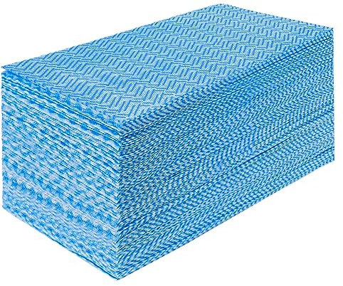 JEBBLAS Lavette Non Tissée Lavable,Chiffon Jetable J Cloth-Bleu，60 pièces