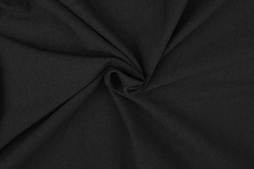 1 Meter Jersey Baumwolljersey Uni Farben, 220g/m², Öko-Tex Standard 100, Stoffe, 330g/lfm (5001 Schwarz)