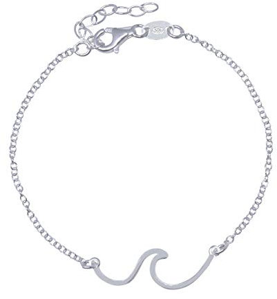 WANDA PLATA Armband Welle für Junges Mädchen Damen aus 925 Ssilber, Surfen, Junge Mädchen, Ocean Armband