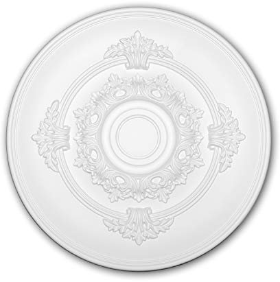 PRO[f]home® - Ceiling Rose 156049 Ceiling Decoration Medallion Rosette Decorative Element Neo-Empire Style White Ø 34.6 cm Profhome