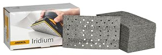 Mirka Schleifpapier Iridium 81x133 mm Grip 54-Loch Korn 40 50er Pack | Premium-Schleifpapier mit 54 Löchern für Lack Spachtel Grundierung Holz Stahl Mineralwerkstoffe Kunststoff