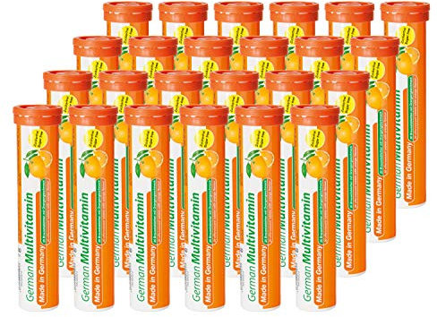 Multivitamin Brausetabletten 24x20 Stk. Orangengeschmack - Vitamin C, E, B1, B2, B6, B12, Biotin, Folsäure, Niacin, Pantothensäure – T&D Pharma German Multivitamin – Made in Germany