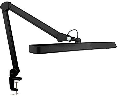 Neatfi (Neues Modell) XL LED-Tischlampe, 2.500 Lumen, 6500K, 30W, 162 SMD-LEDs, 56 cm breit, dimmbar, professionelle Arbeitsleuchte (Nicht-CCT mit Klemme, Schwarz)