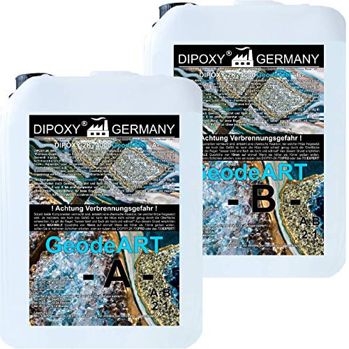 15kg Epoxidharz +Härter DIOPXY-2K-4000GeodeART 2K EP Profi Qualität Glasklar, geruchsarm Gießharz Epoxy Wave ART UV Stab. resin