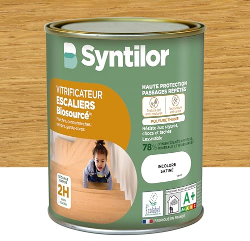SYNTILOR - Vitrificateur Escaliers Biosourcé Incolore Satiné 0,75L
