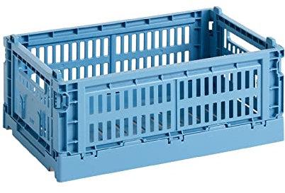 Hay Transportbox Colour Crate S aus recyceltem Polypropylen in der Farbe Sky blue