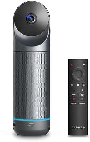 Kandao Meeting Pro 360° Video Conference Camera, AI Auto Tracking & Speaker Focus, All-in-One Conference Room Camera with Microphone & Speaker, Standalone Zoom/Teams Meeting System for Hybrid Meetings