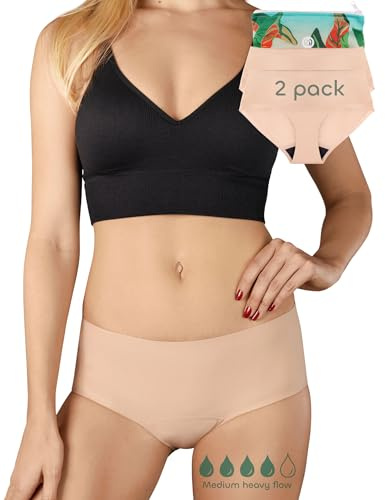 BeMee Nahtlose Perioden-Unterwäsche für Sport und diskreten Schutz I Seamless Hipster I Menstruationsslip aus Oeko-Tex® zertifiziertem Nylon (Größe XS bis XXL)