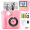 Kinderkamera, Sofortbildkamera Kinder,1080P Fotoapparat Kinderspielzeug mit 16x Digitalzoom, 32GB TF Karte,Druckpapier, Kinder Kamera für Geschenk für Mädchen 3-12 Jahre