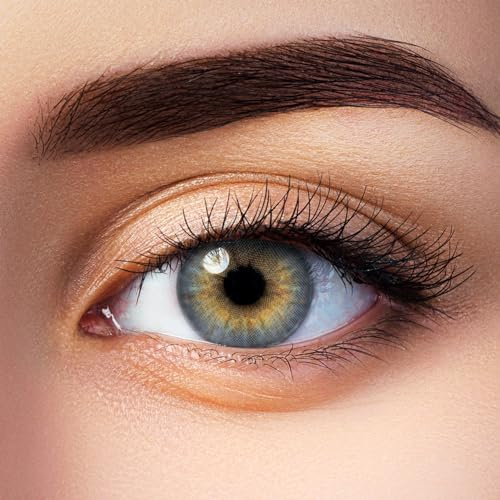 Aricona Farbige Kontaktlinsen mit Stärke, Blau, -2,25 Dioptrien, Brillante Augenfarbe & klare Sicht mit den natürlichen Farblinsen für Brillenträger mit Premium Hydrogel