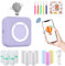 Mini Impresora para Movil, Impresora Fotográfica,Impresora Bluetooth termica con 13 Rollos de Pape,Impresora portatil inalambrica para Lista Fotos Nota,Impresora Pegatinas para iOS y Android - Lila