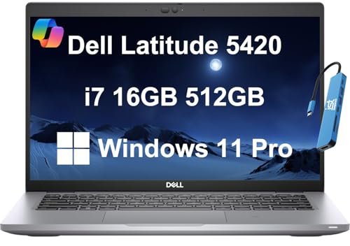 Dell Latitude 5320 Business Laptop (13.3 FHD, Intel Core i7-1185G7 vPro, 16GB RAM, 512GB SSD, IST Card) Ultralight Thunderbolt 4, Backlit, Fingerprint, Webcam, NFC, Latitude (Renewed)