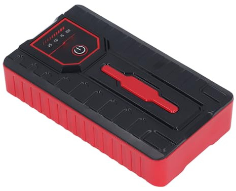 Démarreur de Saut de Voiture Portable, Démarreur de Batterie de Voiture de Pointe 1000 A avec Lampe de Poche LED pour jusqu'à 7 L D'essence ou 5,5 L deDiesel, Démarreur de Saut