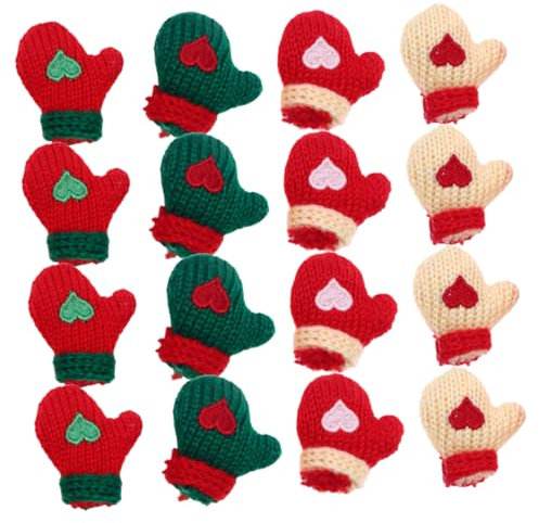 CIYODO Fäustlinge Zum Basteln – 16 Stück Miniatur-weihnachtshandschuhe Strickhandschuhe Für Kinder Und Dekoration