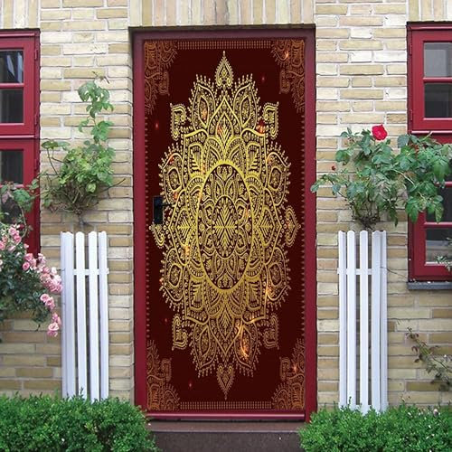 3D Türtapete Selbstklebend 77 X 200 Cm Diy Wandbild Pvc Wasserdicht Pvc Türtattoos Türposter Türaufkleber Fototapete Türfolie Für Tür,Wohnzimmer,Schlafzimmer,Küche Toilette -219468-81814