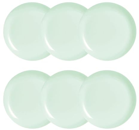 Luminarc Diwali Paradise Lot de 6 assiettes à dessert Opale 25 cm Sodo Compatible Réfrigérateur Passe au micro-ondes Recyclable