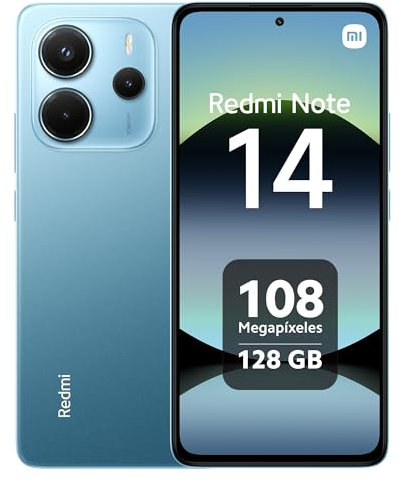 Xiaomi Redmi Note 14 Smartphone, 6 + 128GB, Blue, 108MP AI-Kamerasystem, 5500mAh Akku, 120Hz Augenschutzdisplay, AI-Funktionen (kein Ladegerät enthalten)