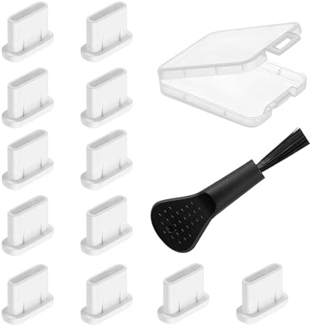 NEODTX USB C dammskydd pluggar 12 st silikonhölje USB 3.1 typ C-port för de flesta typ C mobiltelefon surfplatta tillbehör iPhone 15 16 pro max Google Samsung Galaxy Xiaomi Redmi Motorola skyddskåpa