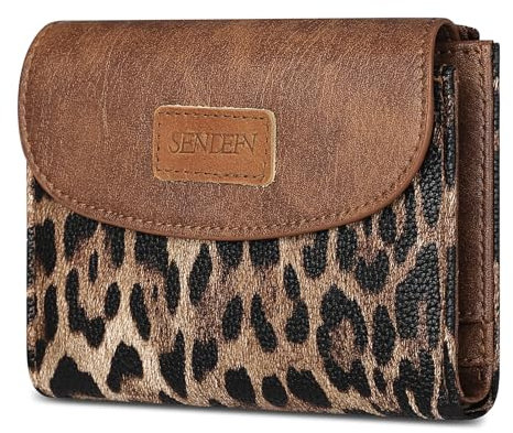 SENDEFN Geldbörse Damen Klein und im Kurzformat Portemonnaie mit RFID Blockierung,Damen Geldbeutel mit 10 Kartenfächern und 1 ID Fenster Geldbeutel Damen mit Reißverschluss Münzfach