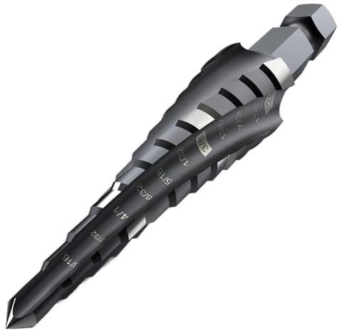 Spiral Cobalt High Speed Steel M35 Step Drill Bit 1/8-1/2 Stepped Drill 1PC Wear-Resistant Impact Coated Tool