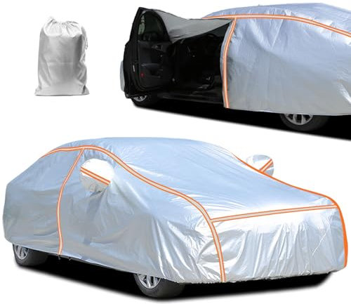 Autoabdeckung Wasserdicht Alle Wetter für Vauxhall Corsa Mk (2014), Regen Sonne Staub Schutz Verkratzt Atmungsaktiv Vollgarage Autoschutzhülle