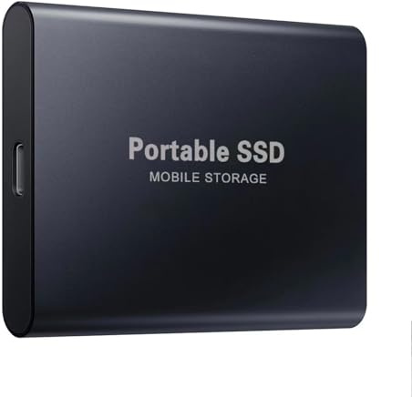 Generico Tragbare High-Speed-SSD – Externe SSD, 1050 MB, ultradünn und stoßfest, kompatibel mit PC, Mac, Android, iPhone, iPad, erhältlich mit 8 TB/16 TB/32TB/64TB/128TB (schwarz)