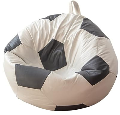 KBZSlyn Soccer Bean Bag(No Fillers) Bean Bags Made Of Artificial Leather Cushion Football Unpadded Seat Cushion Cover Gaming Chair Indoor For Kids And Adults(80cm)