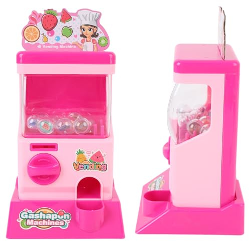 SIXRUN Máquina Expendedora de Cápsulas para Niños, Juguete de Máquina de Cápsulas, Juguete Educativo para Niños y Niñas, Miniatura con Cajas Ciegas de Huevos Sorpresa, Juego de (Pink)