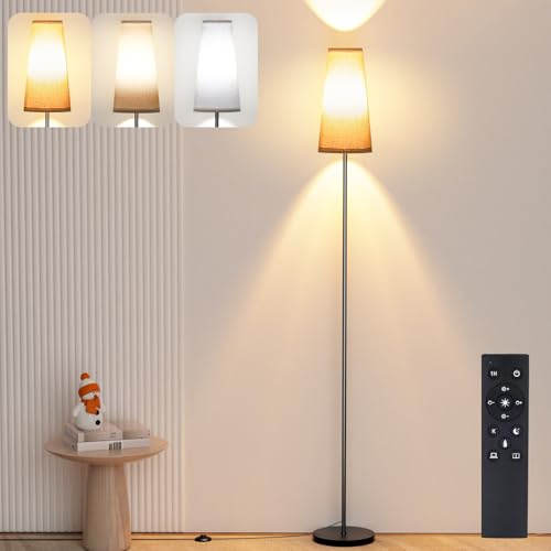 LED Floor Lamp, 67 Modern Standing Lamps with Remote Control, 3 Color Temperature, Dimmable Brightness, Foot Switch, Standard Tall Floor Lamps for Living Room, Bedroom, Office(9W Bulb Included)