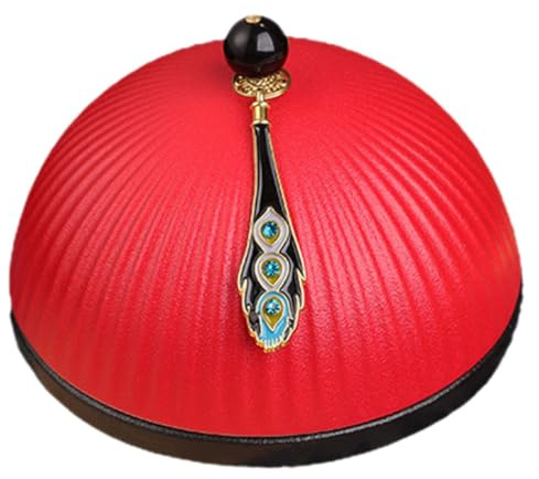 BUTIFULSIC Cenicero de Cerámica Rojo Forma de Sombrero Oficial, Adorno Creativo para Escritorio y Soporte de Almacenamiento Único para Oficina y Hogar