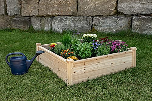 empasa Hochbeet System Classic Pflanzkübel Frühbeet Kräuterbeet aus Holz | Größe: 102 x 102 x 30 cm