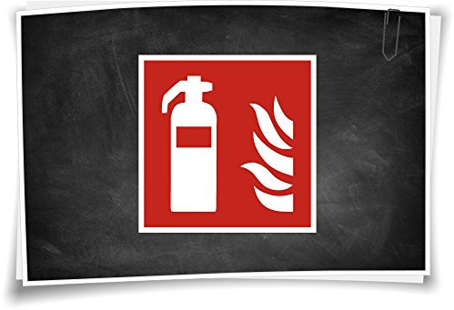 Brandschutzzeichen F001 Feuerlöscher Aufkleber Hinweis Piktogramm Schild, 2cm - 12 Stück