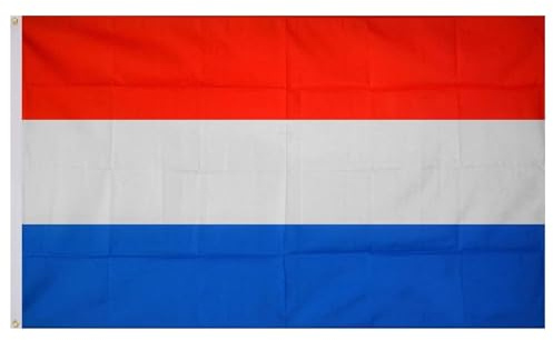 Netherlands Flag 5ft x 3ft with Brass Eyelets – Polyester Dutch Flag Banner for Football Matches, King'S Day Celebrations, Home & Garden Display