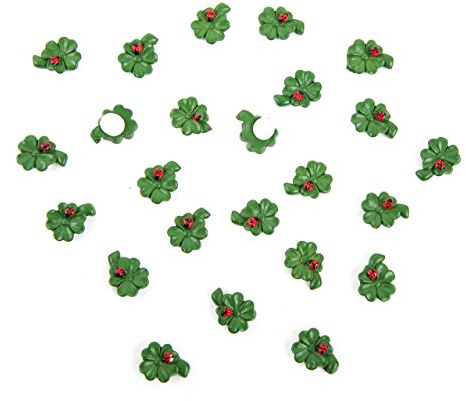 Logbuch-Verlag 24 mini Kleeblätter kleine Glücksbringer Glücksklee Tischdeko Feste Hochzeit Silvester 1,5 cm