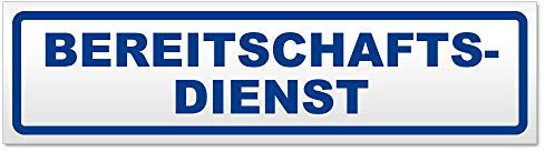 Kiwistar Magnetschild Bereitschaftsdienst - 30cm Verkehrsblau - magnetisch für Auto PKW Kfz - wiederverwendbares Hinweisschild aus Magnetfolie - für Fahrzeug, Truck
