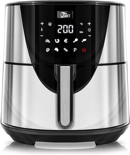 Uten Friggitrice ad Aria Calda 7,5 Litri, Friggitrice Senza Olio XXXL, 1700W Air Fryer, LED Touch Screen, Tempo Temperatura Regolabili, Senza PFOA&BPA