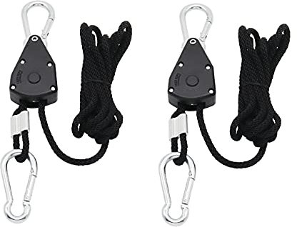 ValueHall Puleggia per Piante Retrattile 2 Pezzi Rope Ratchet Ganci di Corda Nylon Grow Light Ratchet Rope Hanger, Capacità di Carico 150 libbre per Coltivazione Indoor Idroponica Fissaggi V5A01