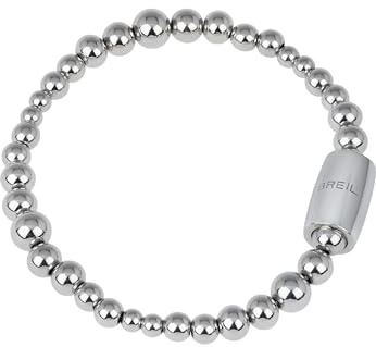 Breil, Collezione Magnetica, Bracciale Donna Small Moon, in Acciaio Lucido Specchiato, con Piccole Sfere di Diverse Dimensioni, Pratica Chiusura con Magnete, Colore Silver, Misura 19 Cm