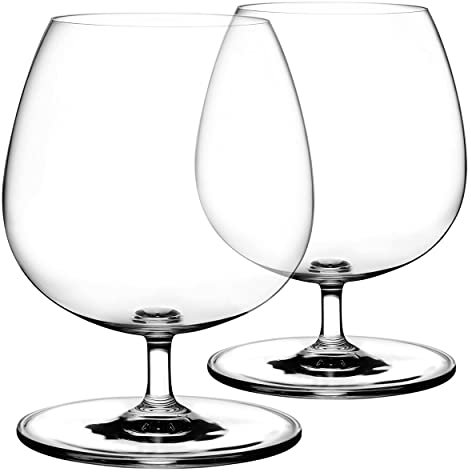 Nude - Set di 2 bicchieri da cognac, in cristallo senza piombo, perfetti per casa, ristoranti e feste, bicchieri da cocktail