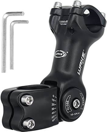 BSSOK Manubrio per Bicicletta, Regolabile, 31,8 mm/25,4 mm, Rialzo Manubrio per Bicicletta, 90 mm/110 mm/130 mm, Manubrio per Bicicletta MTB 0~60 Gradi