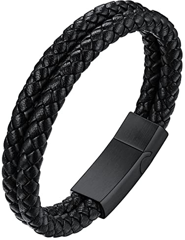 ChainsHouse Leather Bracelet for Men Women Braided Rope Bracelet