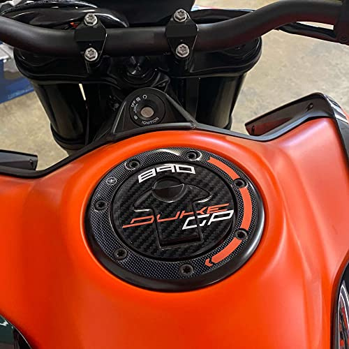 LABELBIKE 3D Motorrad Tankdeckelaufkleber kompatibel mit KTM | Duke 890 GP 2022-2023, Harzschutz, Kratzfestigkeit, Dekoration