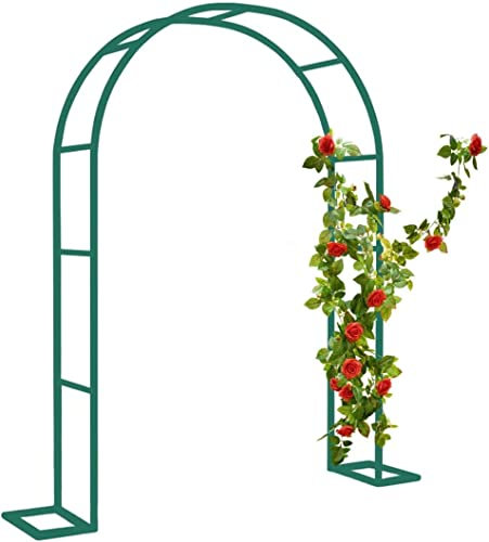 Arche Jardin Aluminium Largeur, Arche À Rosiers Métal, Filet À Plantes Grimpantes, Filet de Treillis, pour Récolte de Concombres, Légume, Vignes, Plantes Grimpantes,Vert,180x220x40CM