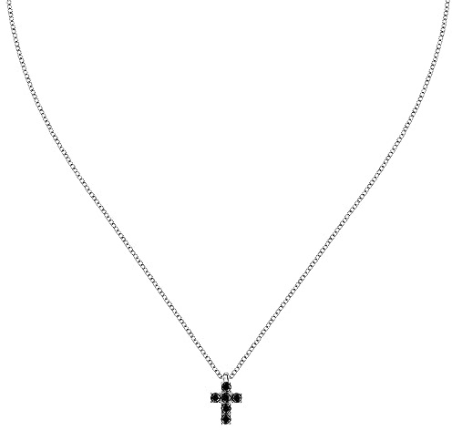 Morellato Collana Uomo in Argento 925‰, Zirconi, Collezione Tennis, Croce - SATT13